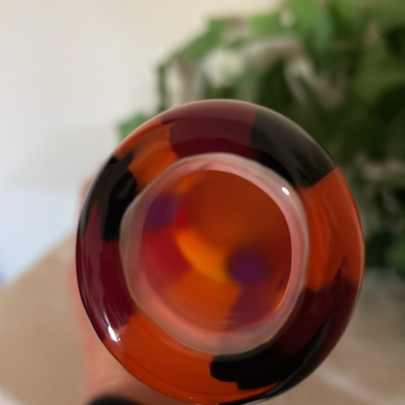 Exquisite Vintage Murano Cased Tri-Colored Striped Vase! - Picture 10 of 15